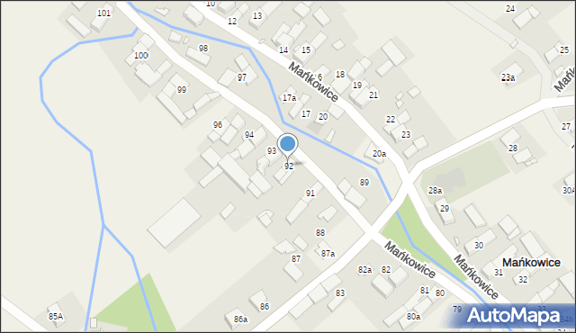 Mańkowice, Mańkowice, 92, mapa Mańkowice