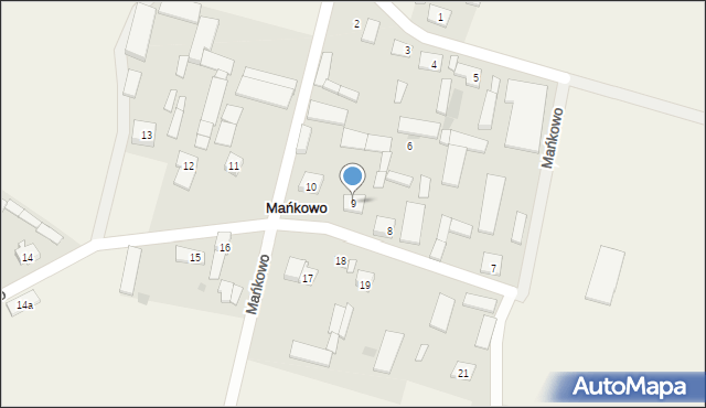 Mańkowo, Mańkowo, 9, mapa Mańkowo