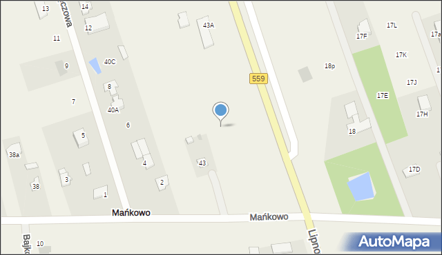 Mańkowo, Mańkowo, 43b, mapa Mańkowo