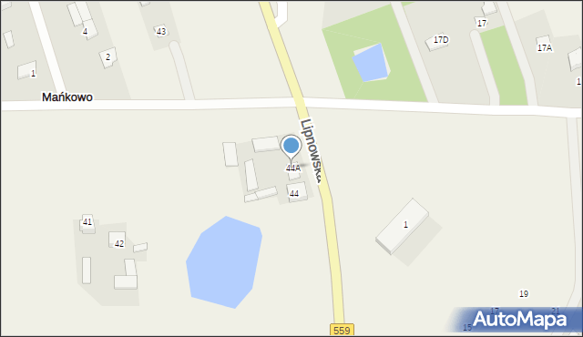 Mańkowo, Mańkowo, 44A, mapa Mańkowo