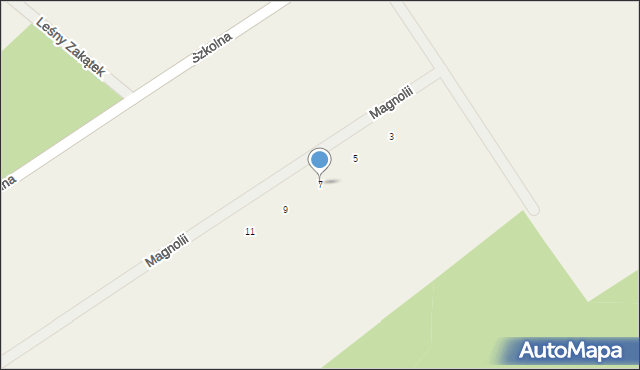 Manowo, Magnolii, 7, mapa Manowo