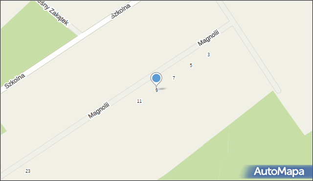 Manowo, Magnolii, 9, mapa Manowo