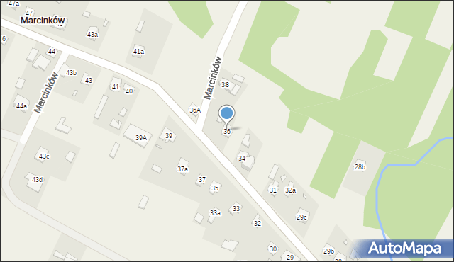 Marcinków, Marcinków, 36, mapa Marcinków