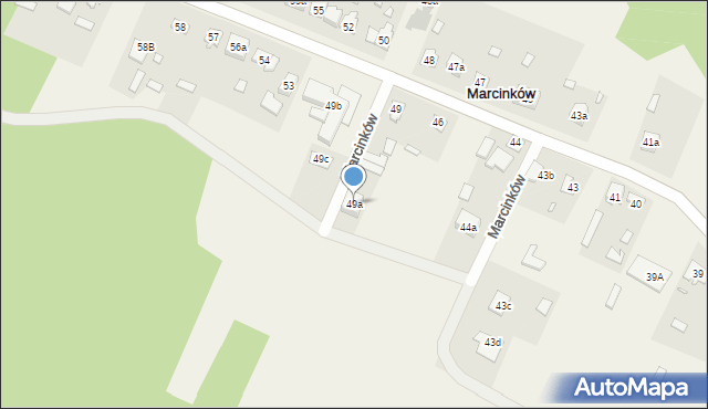 Marcinków, Marcinków, 49a, mapa Marcinków