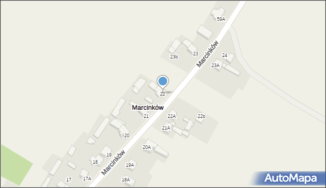 Marcinków, Marcinków, 22, mapa Marcinków