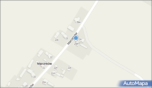 Marcinków, Marcinków, 23A, mapa Marcinków
