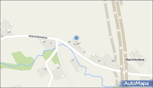 Marcinkowice, Marcinkowice, 41/43, mapa Marcinkowice