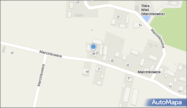 Marcinkowice, Marcinkowice, 36, mapa Marcinkowice