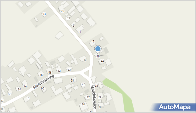 Marcinkowice, Marcinkowice, 49, mapa Marcinkowice