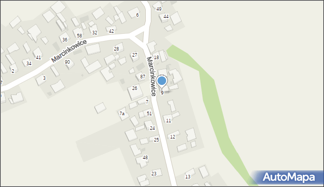 Marcinkowice, Marcinkowice, 9, mapa Marcinkowice