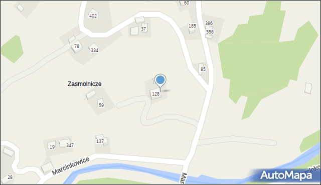 Marcinkowice, Marcinkowice, 128a, mapa Marcinkowice