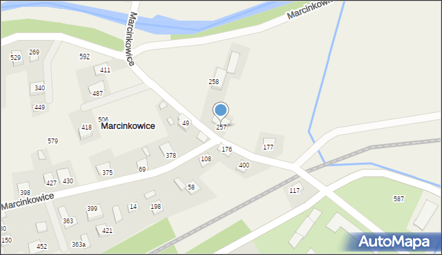 Marcinkowice, Marcinkowice, 257, mapa Marcinkowice