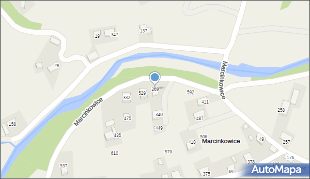 Marcinkowice, Marcinkowice, 269, mapa Marcinkowice