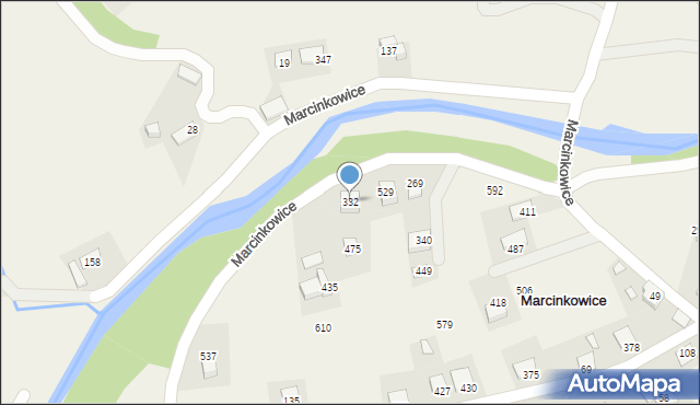 Marcinkowice, Marcinkowice, 332, mapa Marcinkowice