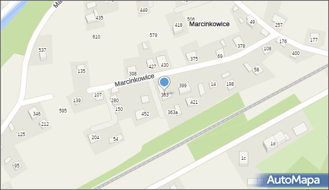 Marcinkowice, Marcinkowice, 363, mapa Marcinkowice