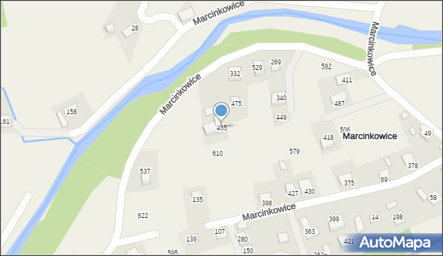 Marcinkowice, Marcinkowice, 435, mapa Marcinkowice