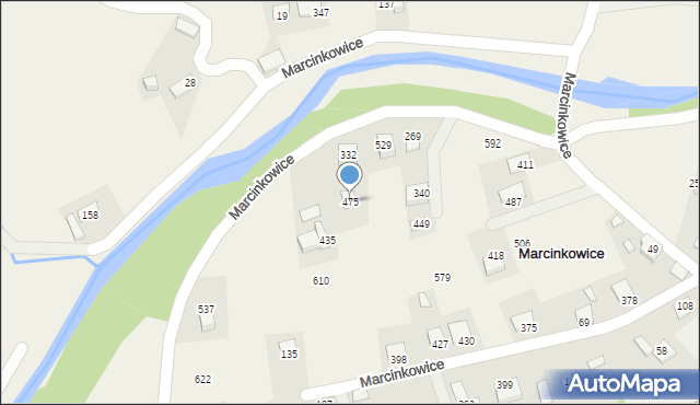 Marcinkowice, Marcinkowice, 475, mapa Marcinkowice