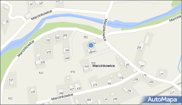 Marcinkowice, Marcinkowice, 487, mapa Marcinkowice