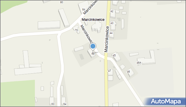 Marcinkowice, Marcinkowice, 69, mapa Marcinkowice