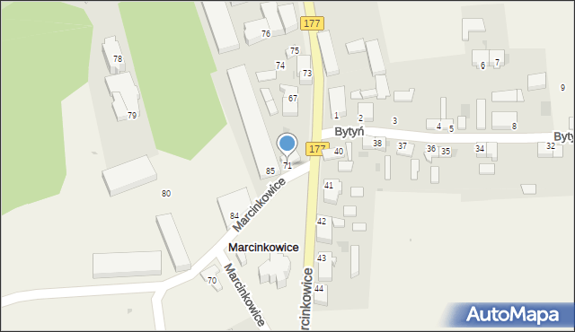 Marcinkowice, Marcinkowice, 71, mapa Marcinkowice