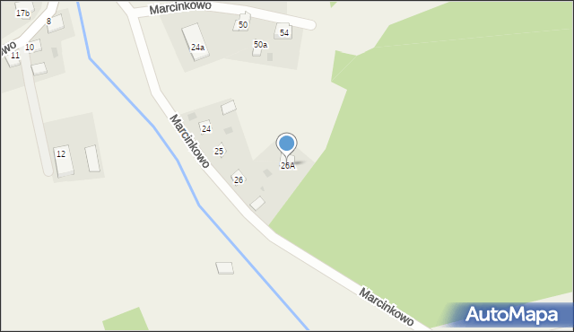 Marcinkowo, Marcinkowo, 26A, mapa Marcinkowo