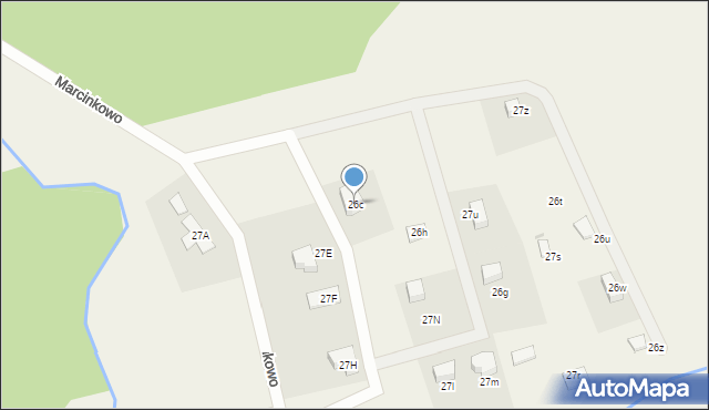 Marcinkowo, Marcinkowo, 26c, mapa Marcinkowo