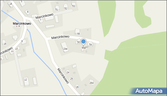 Marcinkowo, Marcinkowo, 50a, mapa Marcinkowo