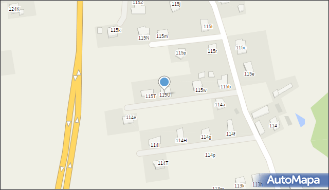 Marcinkowo, Marcinkowo, 115U, mapa Marcinkowo