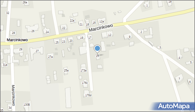 Marcinkowo, Marcinkowo, 15, mapa Marcinkowo