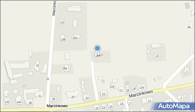 Marcinkowo, Marcinkowo, 166, mapa Marcinkowo