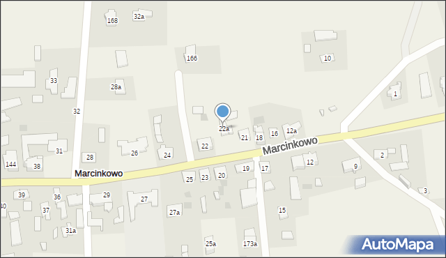 Marcinkowo, Marcinkowo, 22a, mapa Marcinkowo