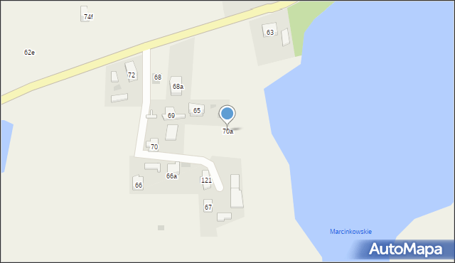 Marcinkowo, Marcinkowo, 70a, mapa Marcinkowo