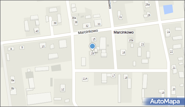 Marcinkowo, Marcinkowo, 14, mapa Marcinkowo