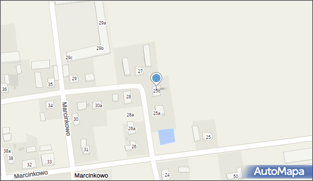 Marcinkowo, Marcinkowo, 25b, mapa Marcinkowo