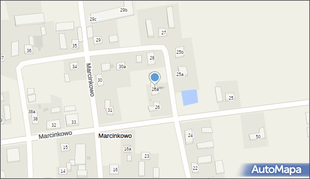 Marcinkowo, Marcinkowo, 26a, mapa Marcinkowo