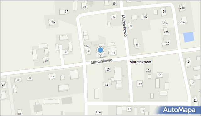 Marcinkowo, Marcinkowo, 32a, mapa Marcinkowo