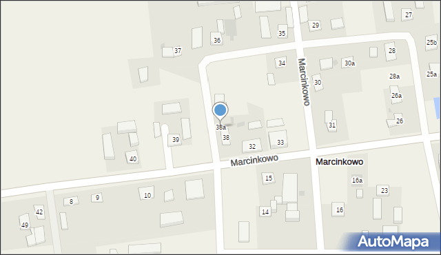 Marcinkowo, Marcinkowo, 38a, mapa Marcinkowo