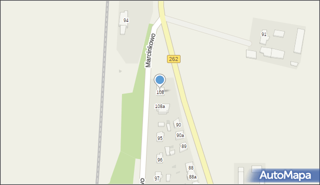 Marcinkowo, Marcinkowo, 108, mapa Marcinkowo