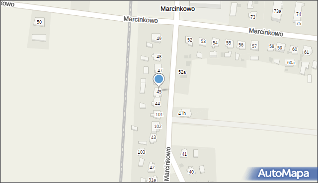 Marcinkowo, Marcinkowo, 45, mapa Marcinkowo