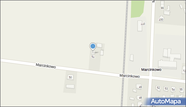 Marcinkowo, Marcinkowo, 51a, mapa Marcinkowo