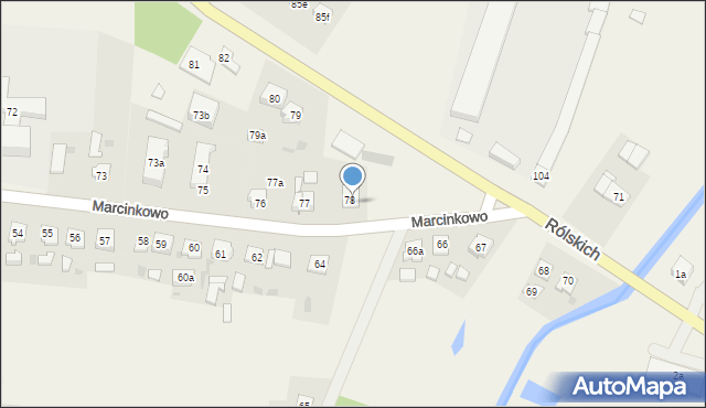 Marcinkowo, Marcinkowo, 78a, mapa Marcinkowo