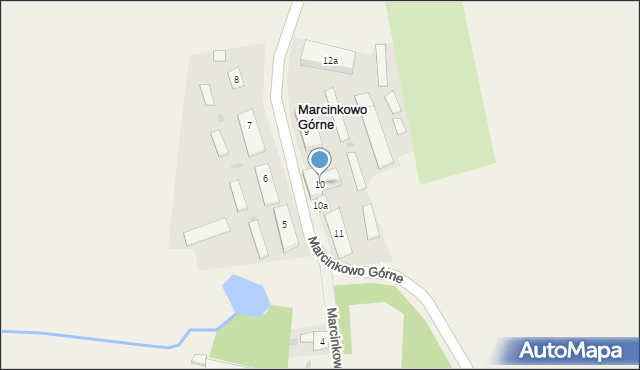 Marcinkowo Górne, Marcinkowo Górne, 10, mapa Marcinkowo Górne