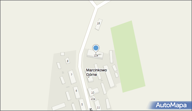 Marcinkowo Górne, Marcinkowo Górne, 12a, mapa Marcinkowo Górne