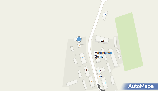 Marcinkowo Górne, Marcinkowo Górne, 8, mapa Marcinkowo Górne