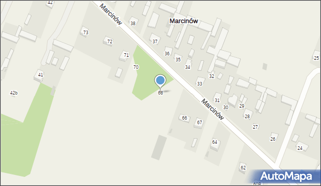 Marcinów, Marcinów, 68, mapa Marcinów