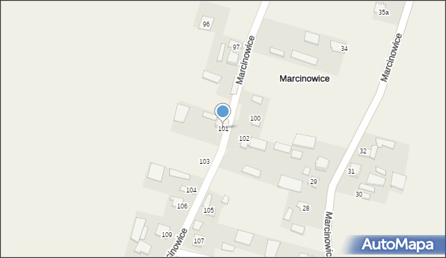 Marcinowice, Marcinowice, 101, mapa Marcinowice