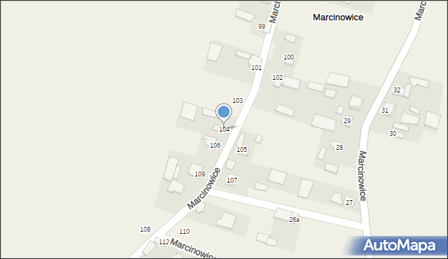 Marcinowice, Marcinowice, 104, mapa Marcinowice