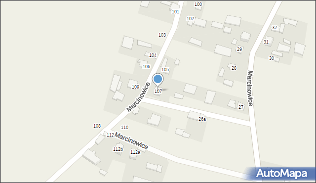 Marcinowice, Marcinowice, 107, mapa Marcinowice