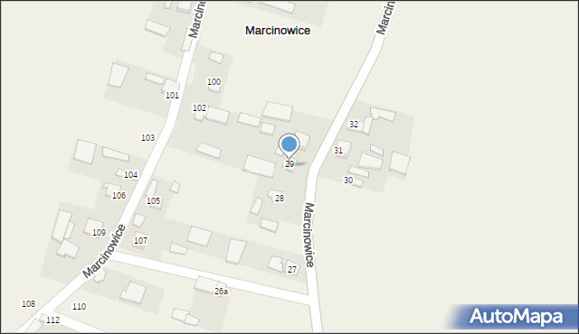 Marcinowice, Marcinowice, 29a, mapa Marcinowice