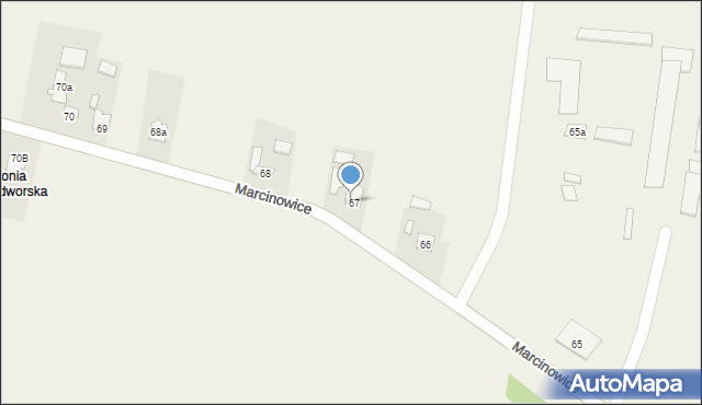 Marcinowice, Marcinowice, 67a, mapa Marcinowice